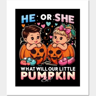 Anticipation Awaits: What Will Our Little Pumpkin Be – He or She? Posters and Art